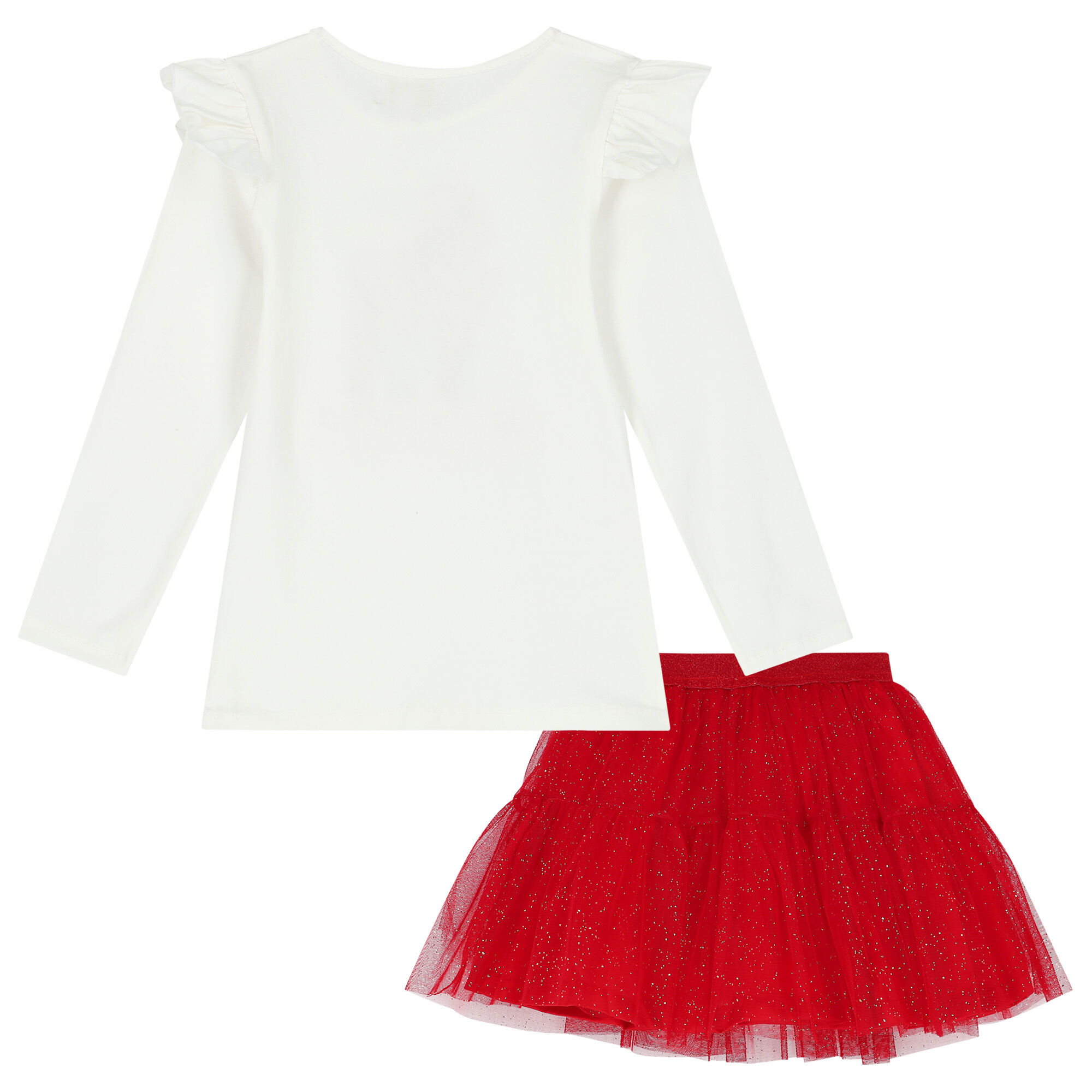 Red tulle skirt junior top